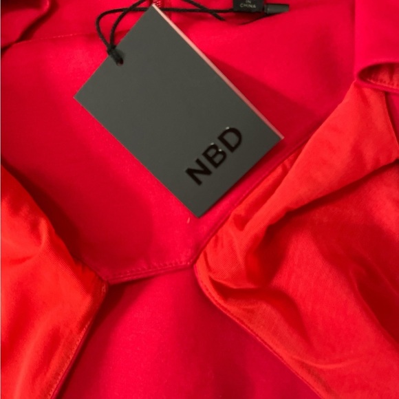 NBD Red Cross-Front Mini Dress - Picture 5 of 5